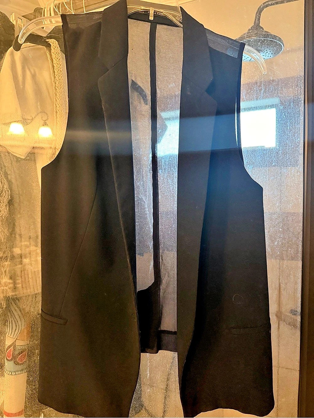 Zara Basic Longline Black Vest Size Medium Like New